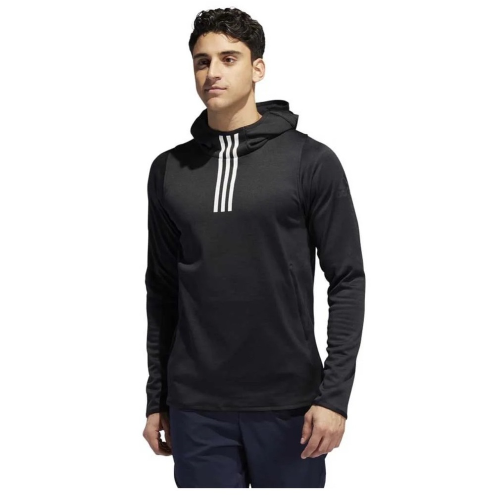 Adidas Black Hoodie with White Stripes - Picture 2 of 8